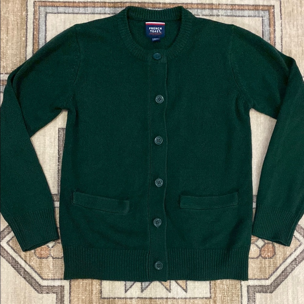 French Toast Classic Green Sweater Top